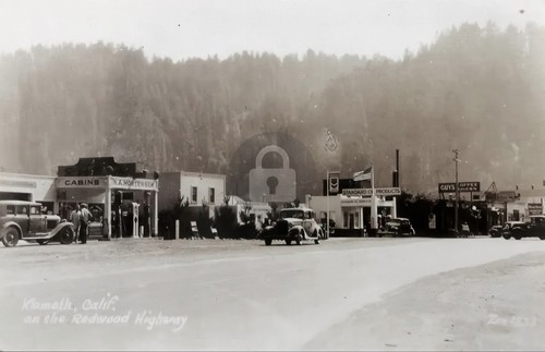 C1930s downtown klamath gas - klamath,